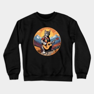 Cat Guitar Mountain Crewneck Sweatshirt